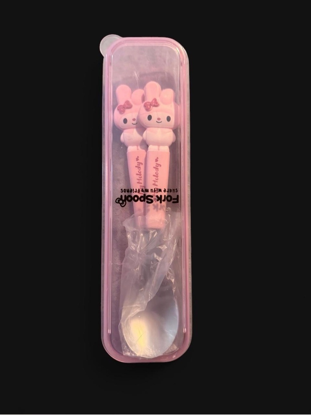 My Melody Pink Kids Spoon in Protective Case